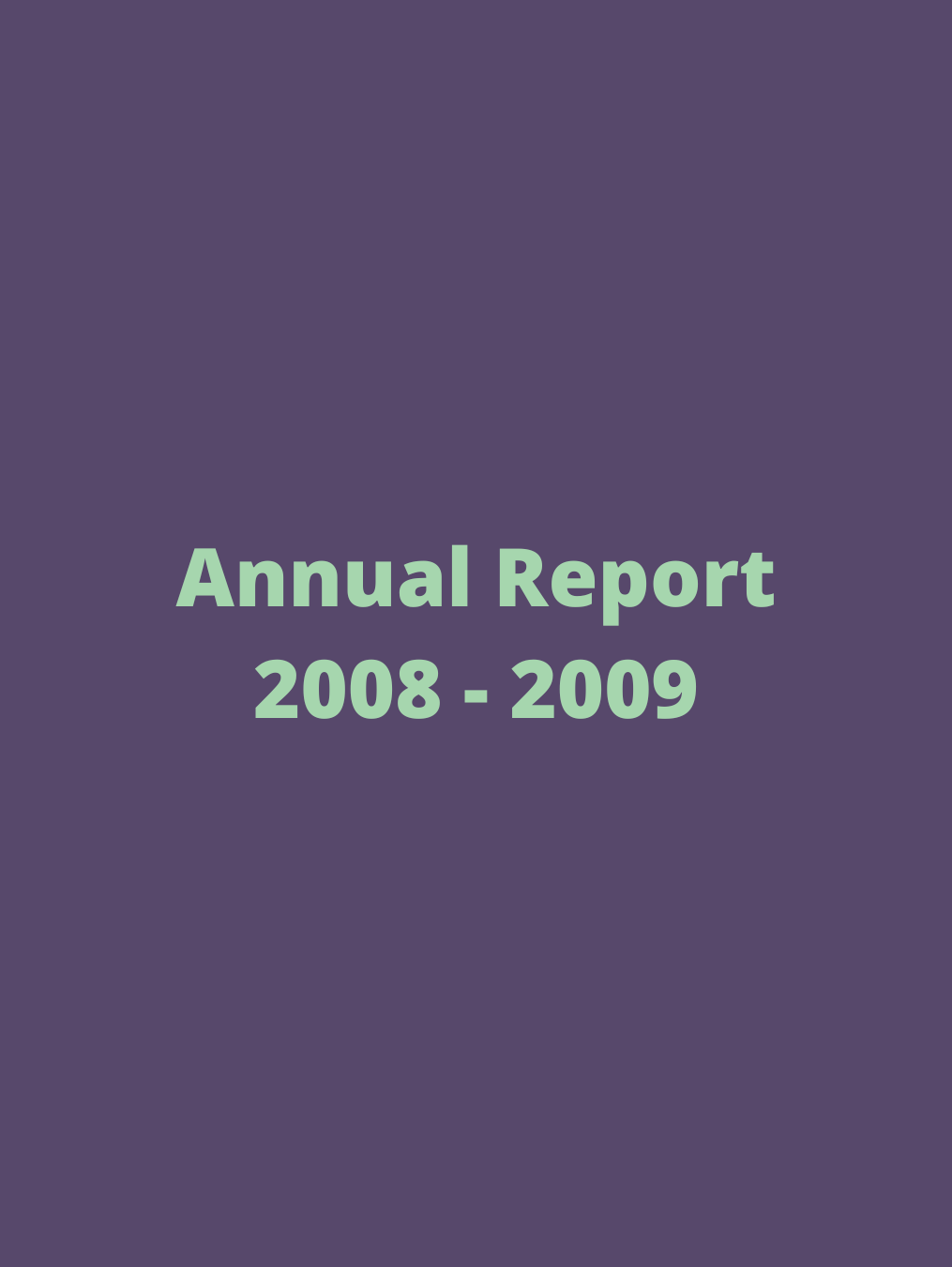 Annual Report 2008-2009 display graphic