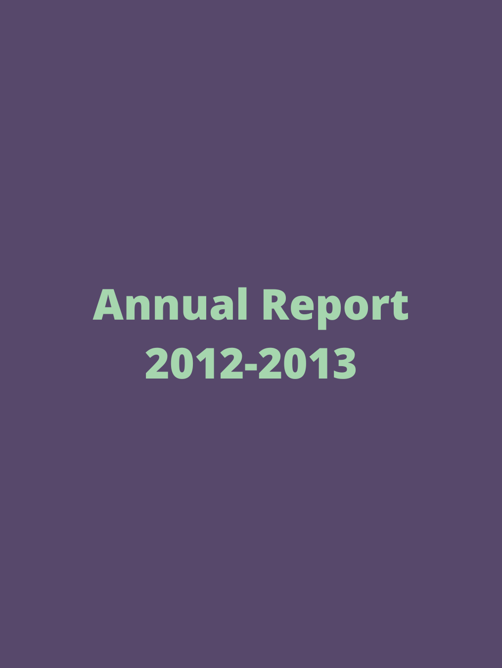 Annual Report 2012-2013 display graphic